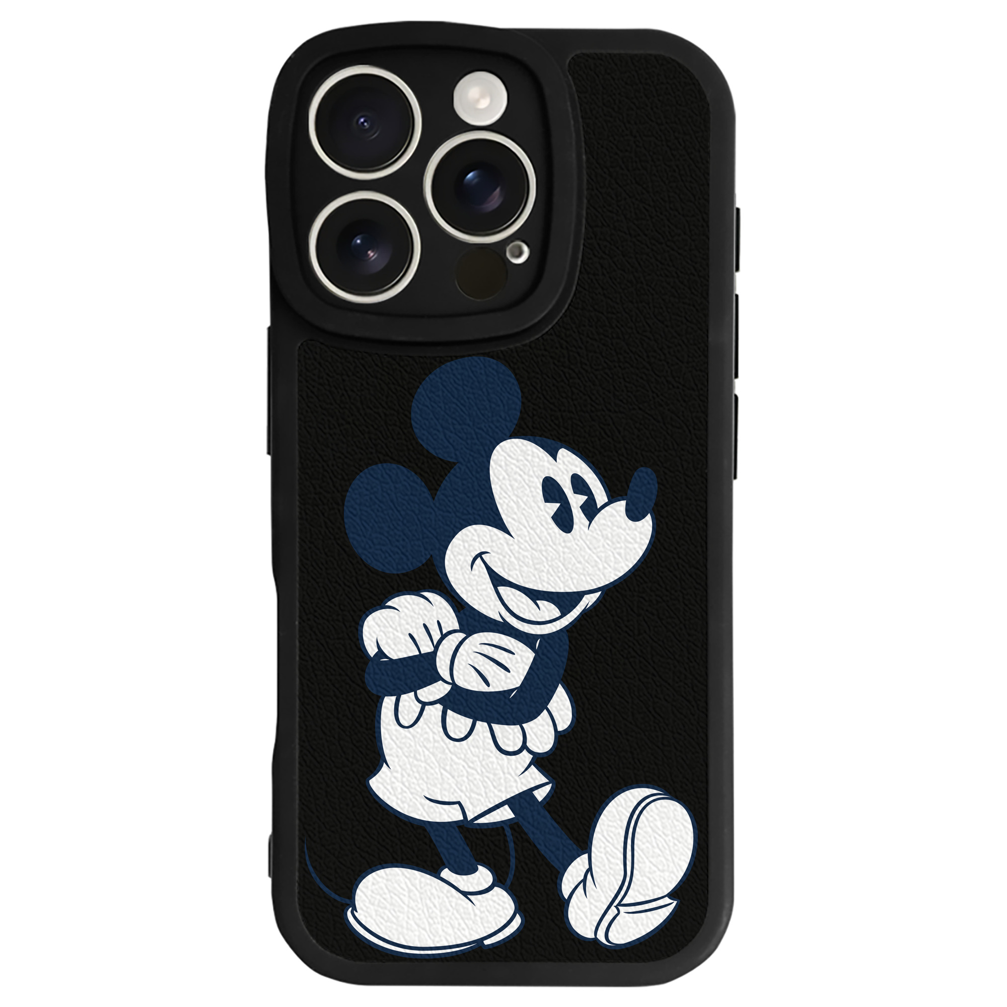 （画像用） ミッキーマウス Mickey Mouse 【iPhone 16シリーズ対応】シリコンスマホケース（レザー調） 材質：シリコン